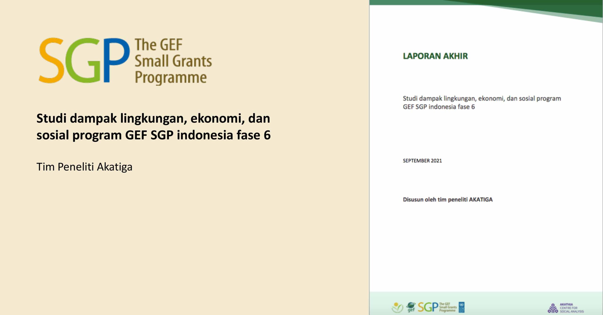 Studi dampak lingkungan, ekonomi, dan sosial program GEF SGP indonesia ...