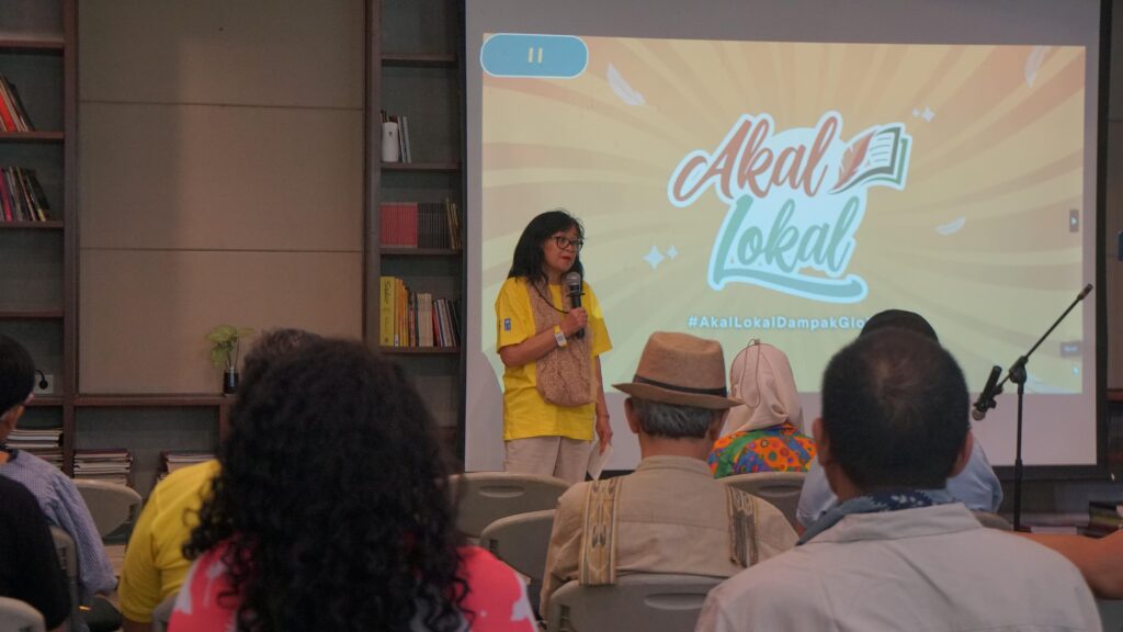 Foto: Perwakilan Anggota Panitia Pengarah Nasional, Yanidar Witjaksono saat menyambut launching platform pengetahuan lokal GEF SGP 7 "Akal Lokal" (Dok: Faishal Muhammad Dzulfiqar / GEF SGP Indonesia Fase 7)